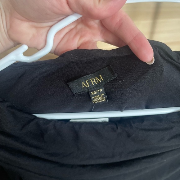 AFRM Black Asymmetrical Fitted Blouse - Picture 4 of 5